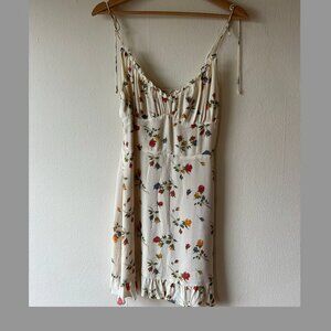 Reformation Esther Ruffled Floral-Print Crepe Mini Dress – Size 4